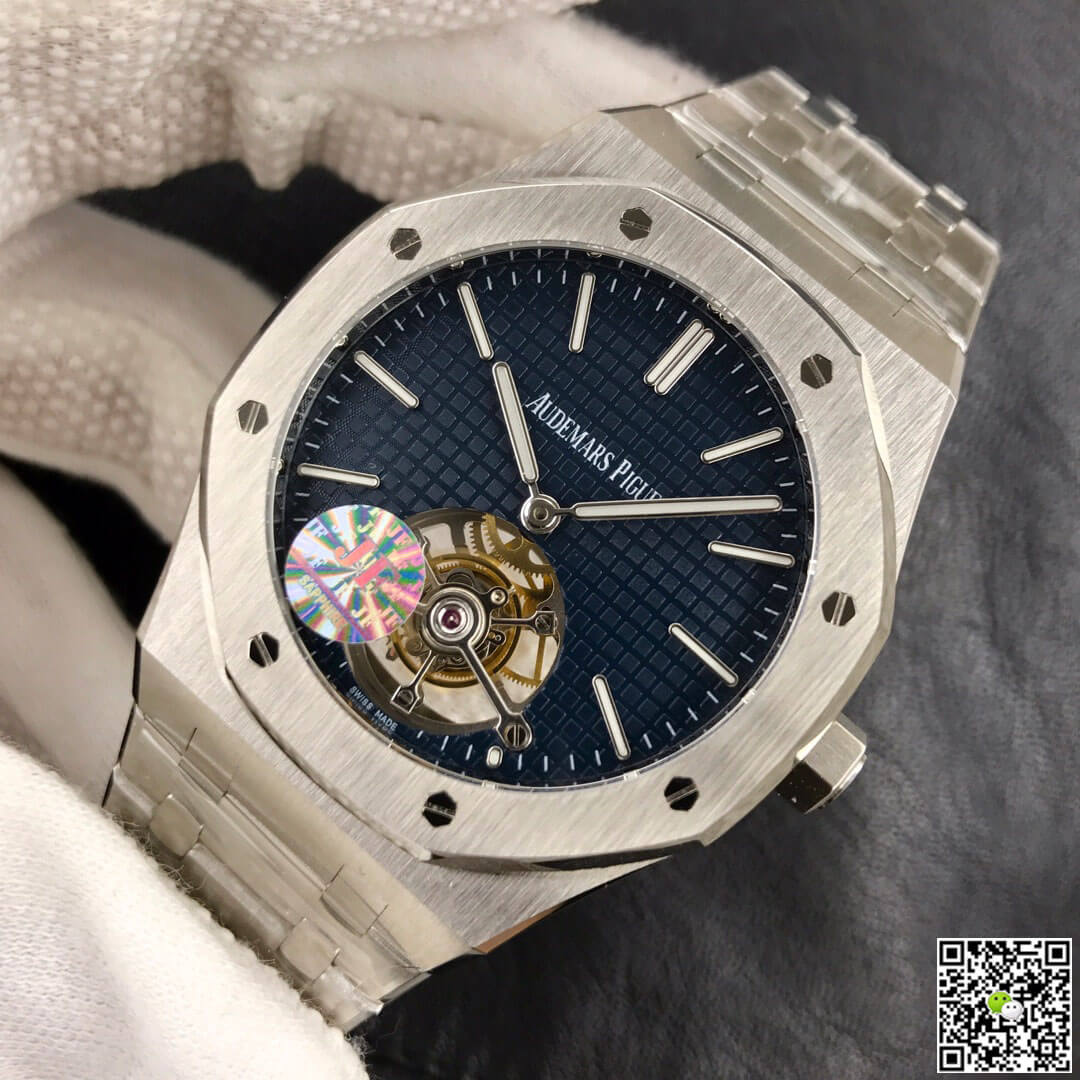 Replica Audemars P1g*et Royal Oak Tourbillon 26510ST.OO.1220ST.01 1:1 Best Edition JF Factory Blue Dial