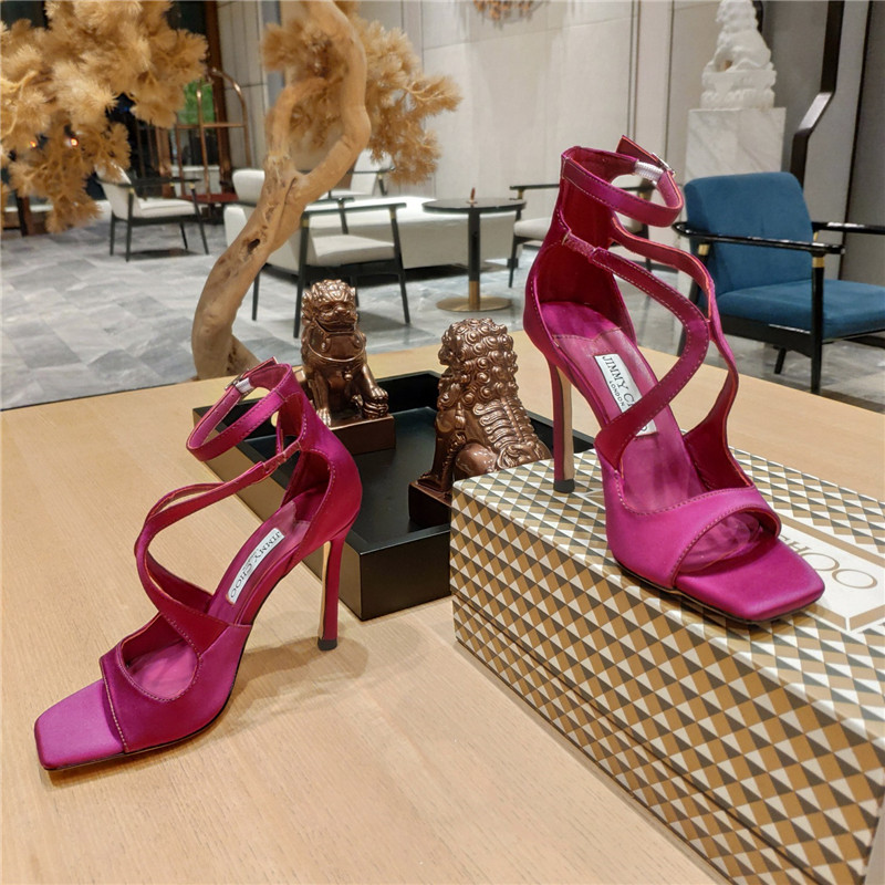 J1m*y Ch00 heeled satin sandals