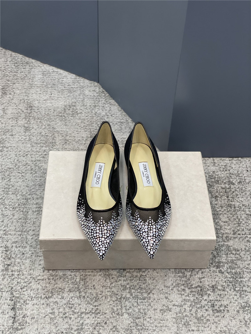 J1m*y Ch00 jc mesh hot D1am0nd high-heeled shoes