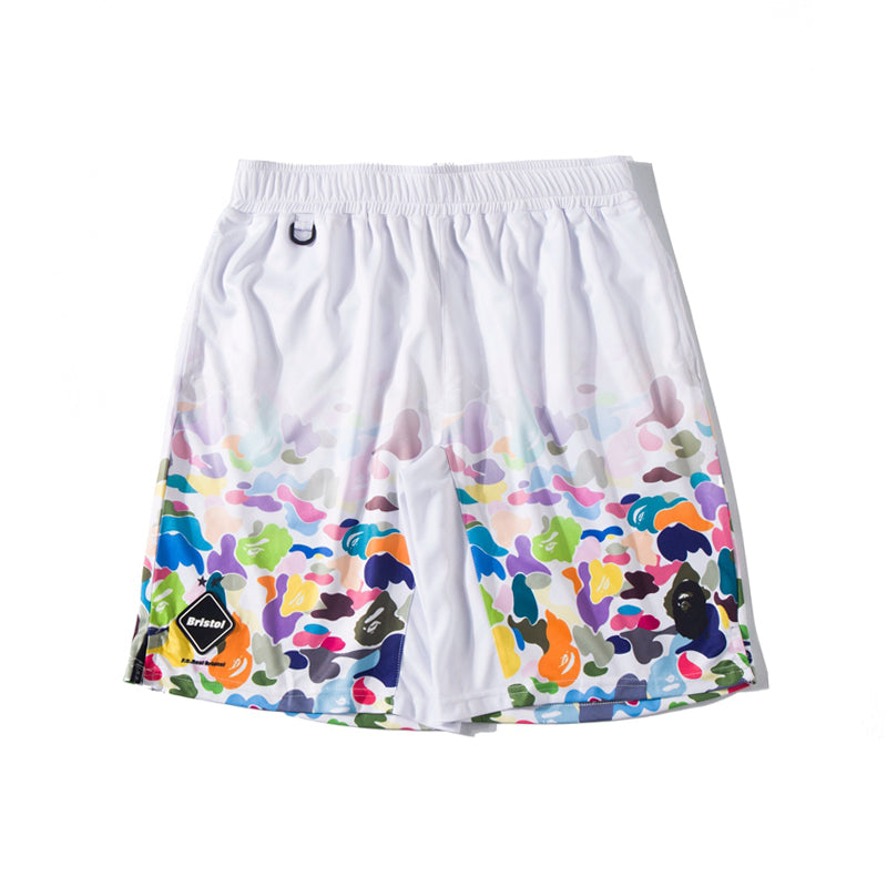 BAPE x FCRB APE Shorts Camo Black White Pants HDCP8706