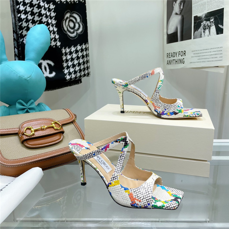 J1m*y Ch00 heeled satin sandals