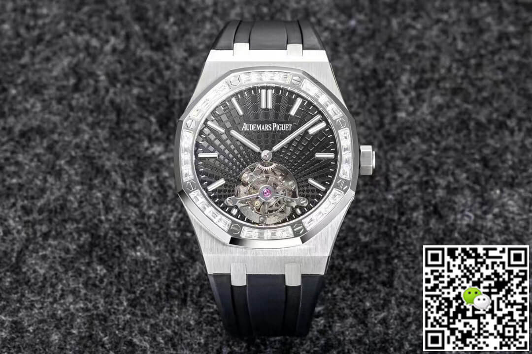 Replica Audemars P1g*et Royal Oak Tourbillon 1:1 Best Edition R8 Factory V3 Black Rubber Strap