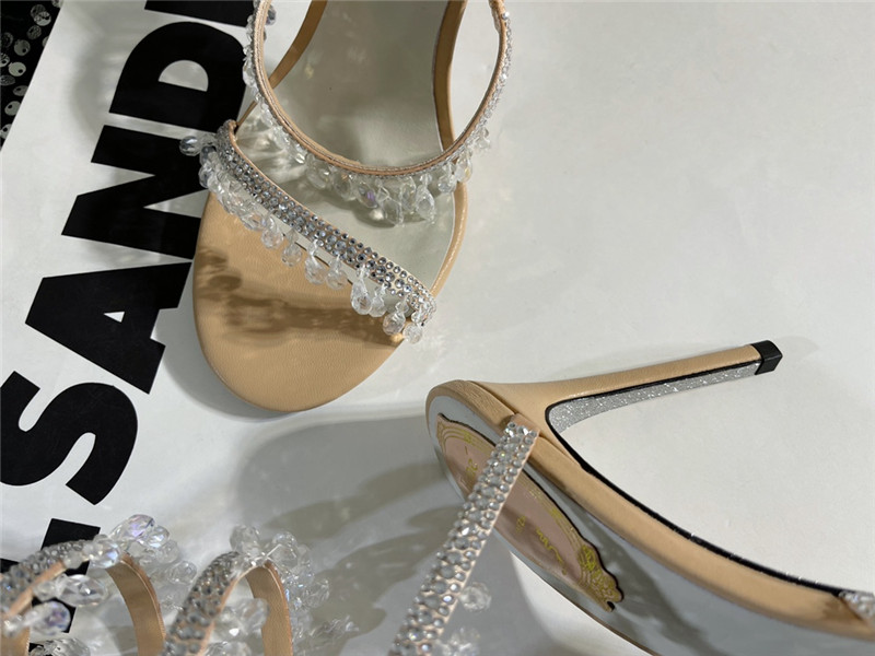 rene caovilla cleo chandelier satin sandals