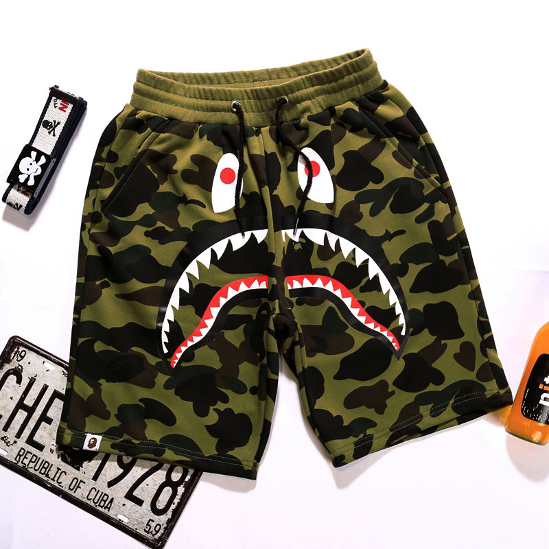 BAPE APE Shorts Shark Camo Blue Red Green Pants HDCP8356