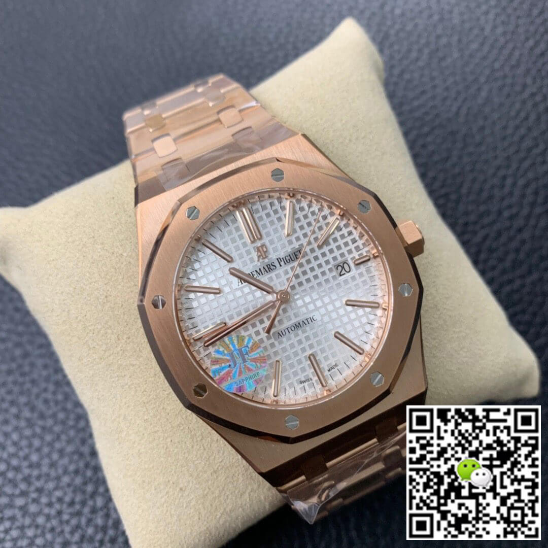 Replica Audemars P1g*et Royal Oak 15450BA.OO.1256BA.01 JF Factory 1:1 Best Edition Swiss ETA3120 White Dial