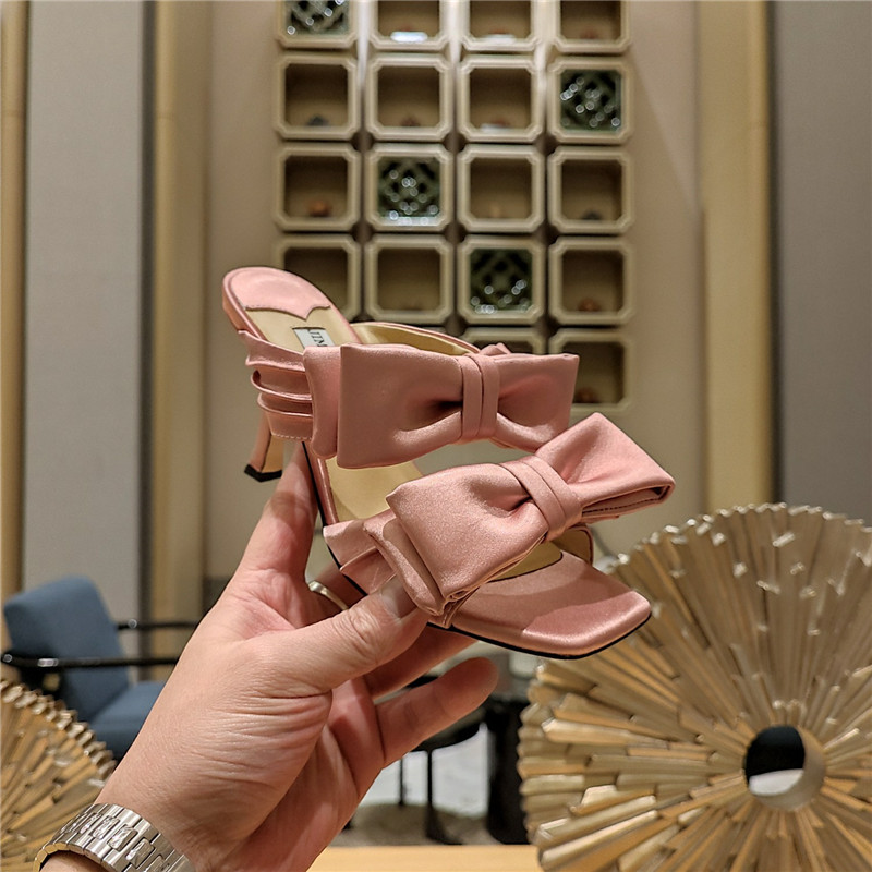 J1m*y Ch00 bow heels dupe bow crinkle sandals