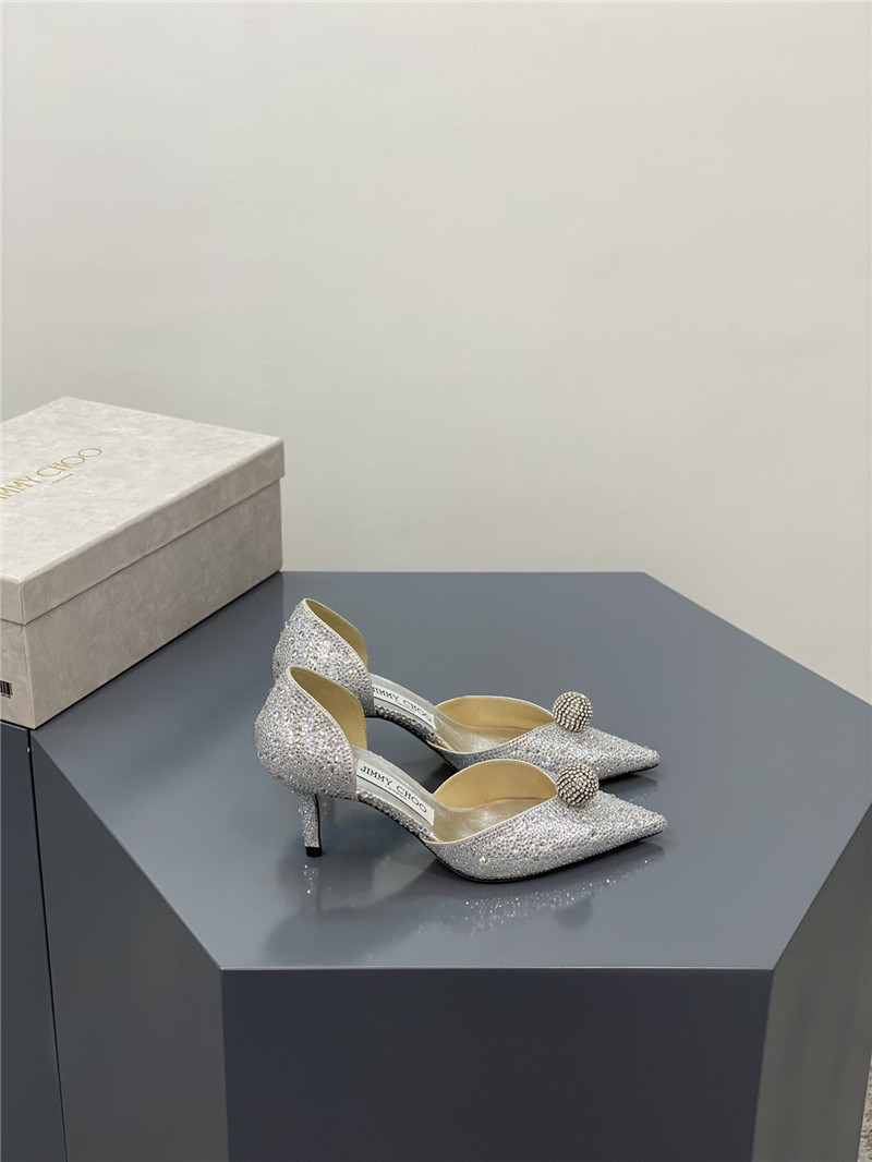J1m*y Ch00 jc high-heeled crystal slipper shoes
