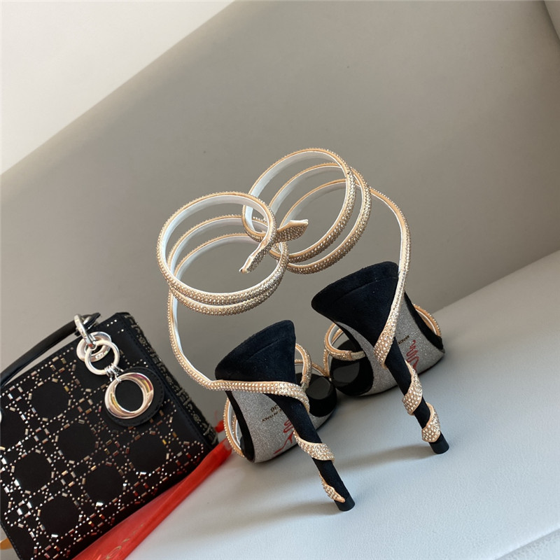 Rene Caovilla Dupe Snake Band Sandals