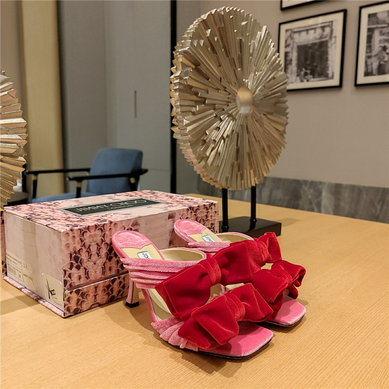 J1m*y Ch00 bow heels dupe bow crinkle sandals