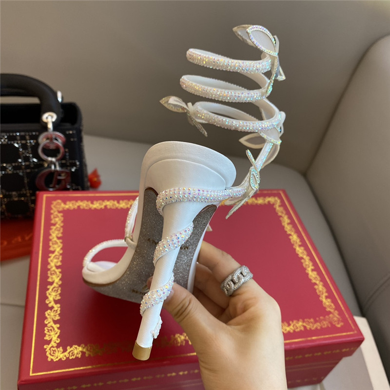 Rene Caovilla Heels Dupe latest butterfly strap high-heeled sandals