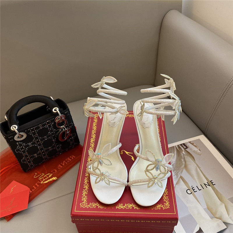Rene Caovilla Heels Dupe latest butterfly strap high-heeled sandals