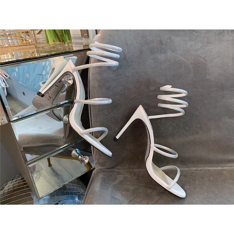 Rene Caovilla Heels Dupe Satin Snake-coil heels Sandals