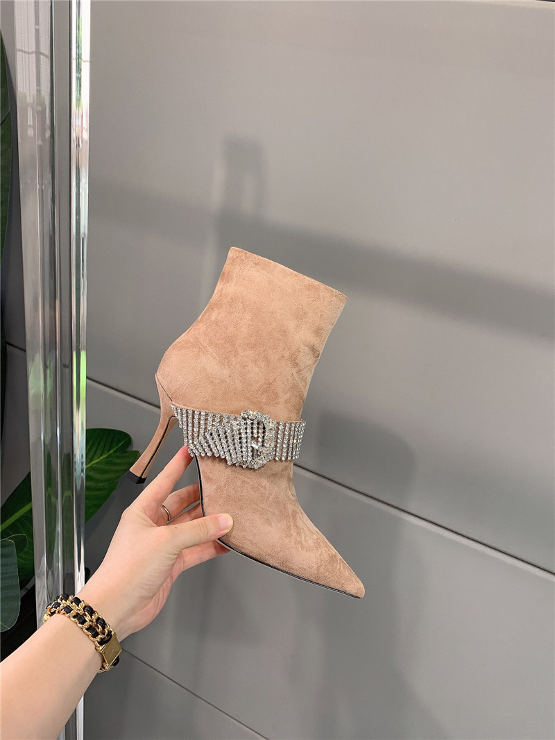 J1m*y Ch00 Pearl Heels Dupe rhinestone high-heeled boots