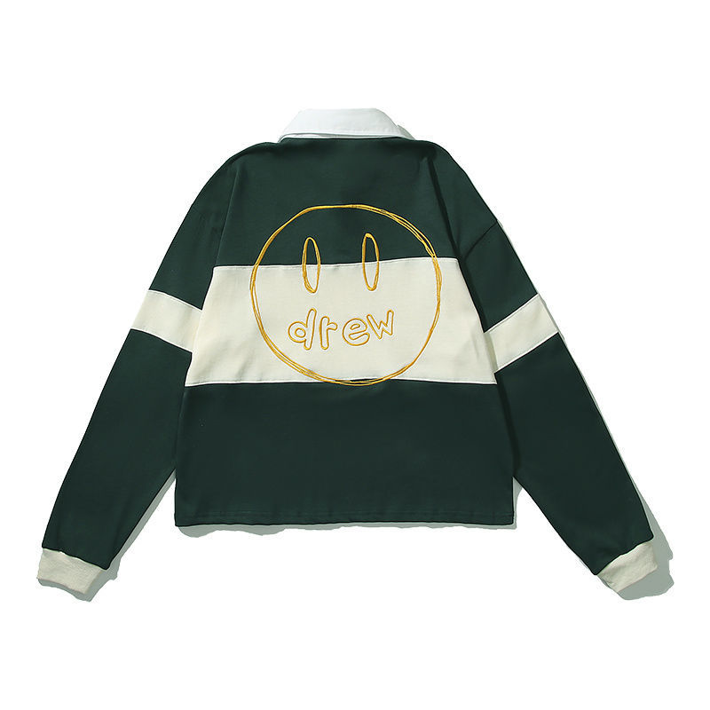 Drew Shirt Collar Long Sleeve T-shirt Olive Green