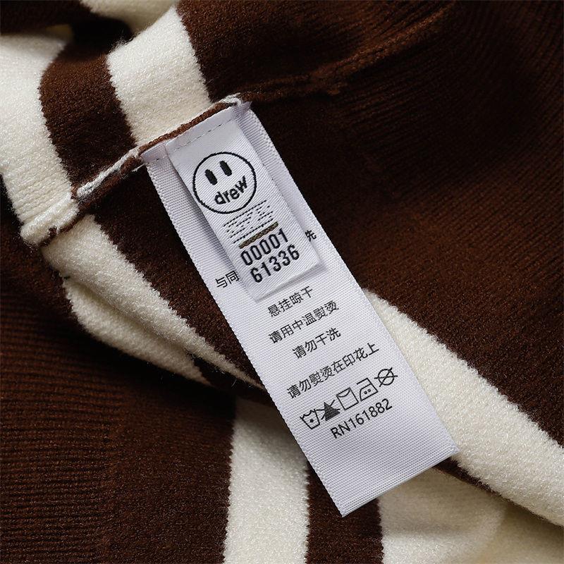 Drew embroidered striped knitted crewneck sweatshirt