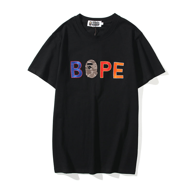 Bape Embroidered College Cotton T Shirt 9039