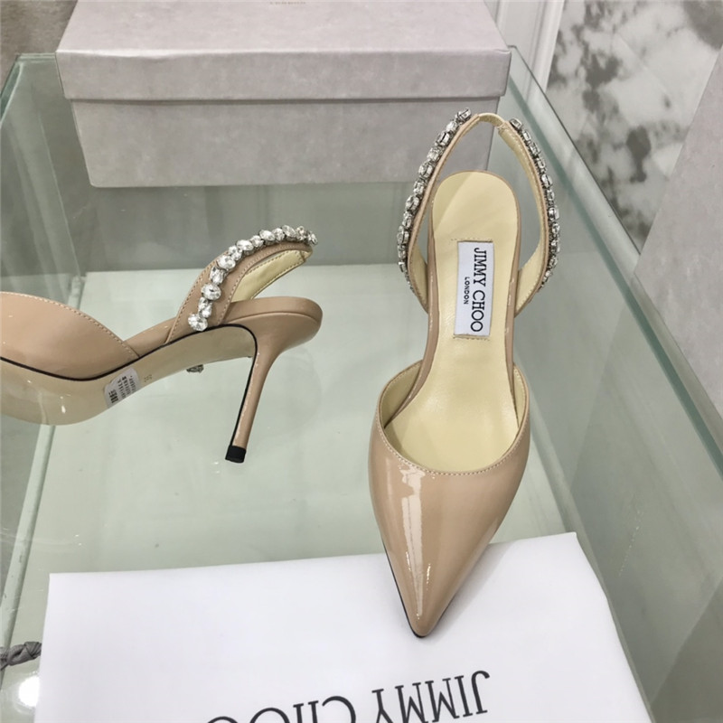 J1m*y Ch00 Pearl Heels Dupe rhinestone heeled sandals
