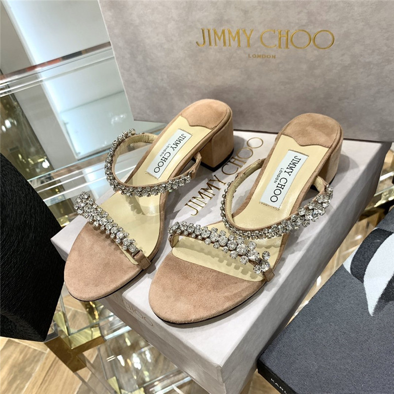 J1m*y Ch00 Pearl Heels Dupe Rhinestone Low Heel Sandals