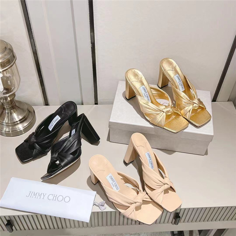 J1m*y Ch00 Block Heel Square Toe Pumps