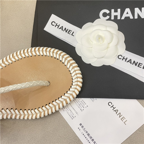 Ch**el Flat Dupes woven thong sandals