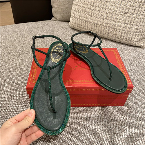 rene caovilla flat sandals