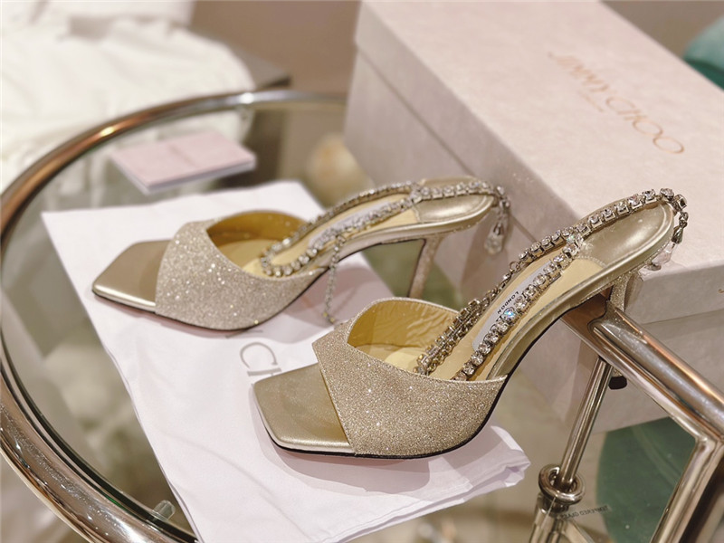 J1m*y Ch00 Pearl Heels Dupe Rhinestone Chain Heels