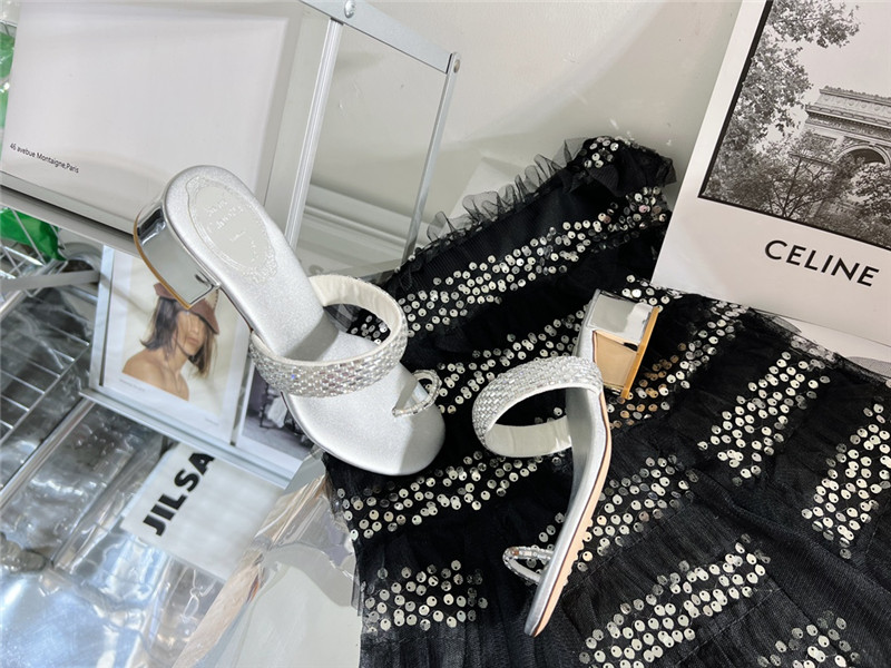 Rene Caovilla Heels Dupe low heel flat flip flop sandals