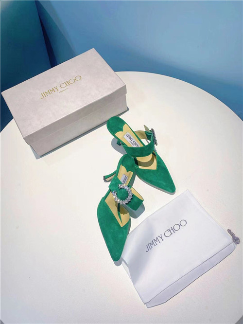 J1m*y Ch00 green heels sandals