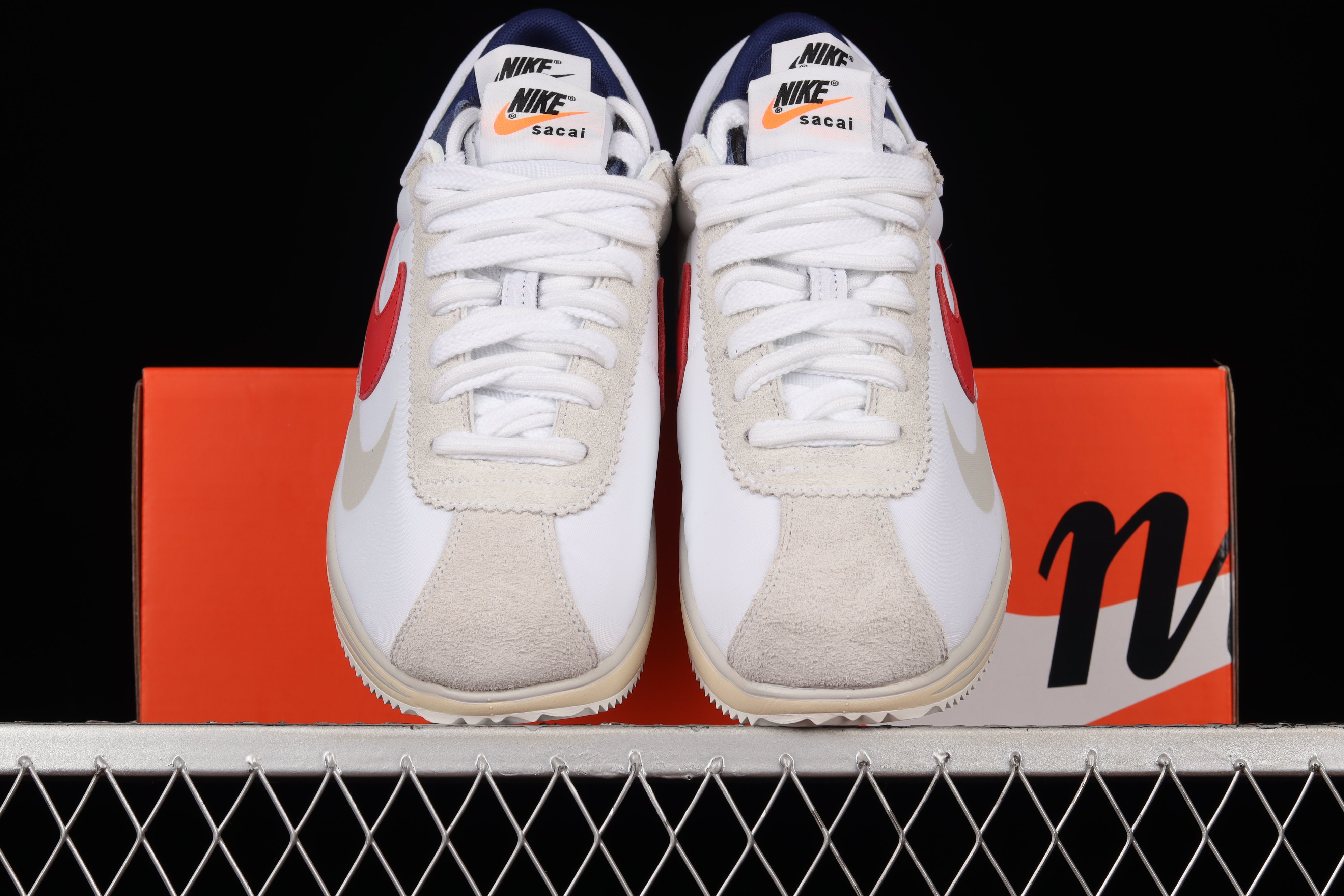 Sacai x Nike Cortez White Red Navy Blue