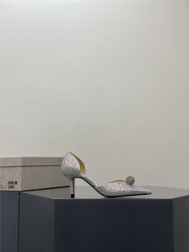 J1m*y Ch00 jc high-heeled crystal slipper shoes