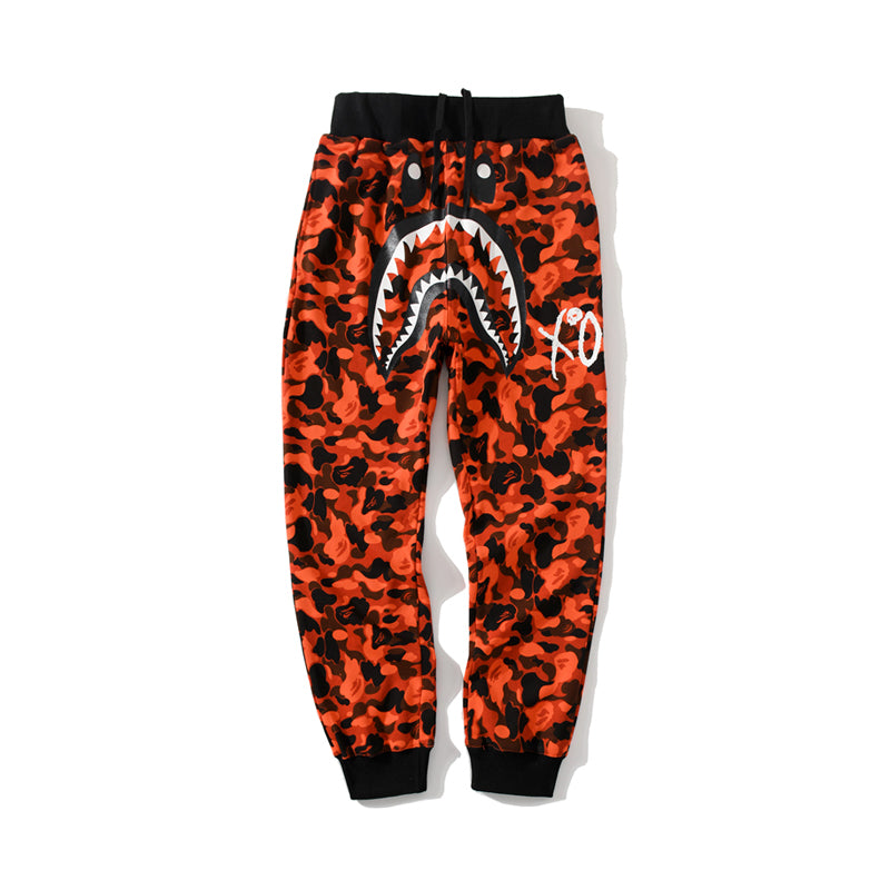 BAPE x XO Shark Track Pants Sweatpants Camo Orange HDCP8756