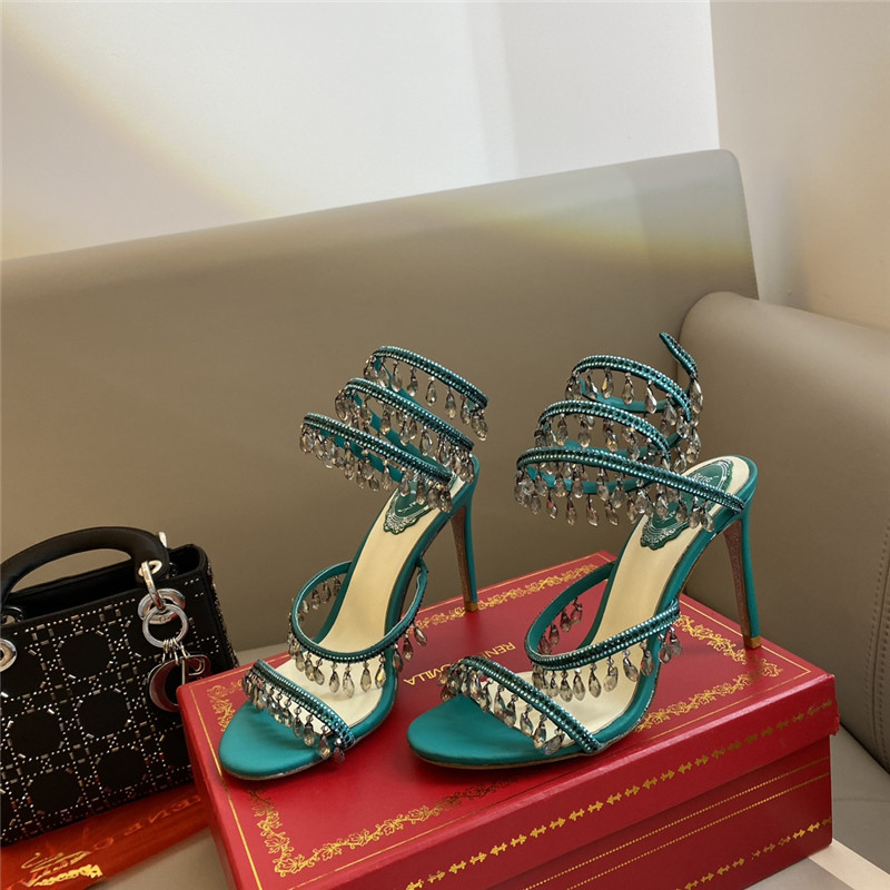 Rene Caovilla Classic Snake Wrap Sandals