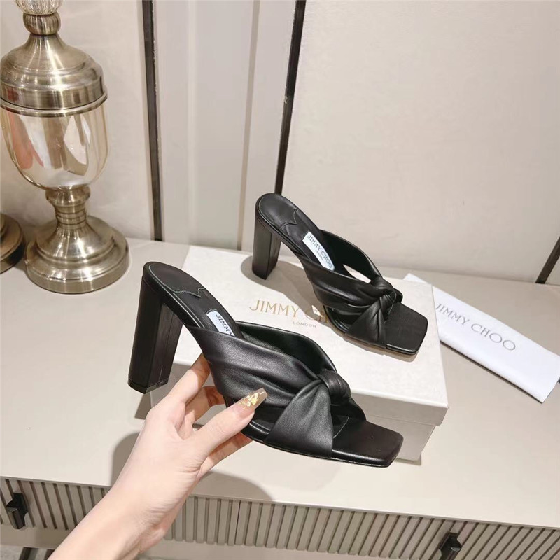 J1m*y Ch00 Block Heel Square Toe Pumps