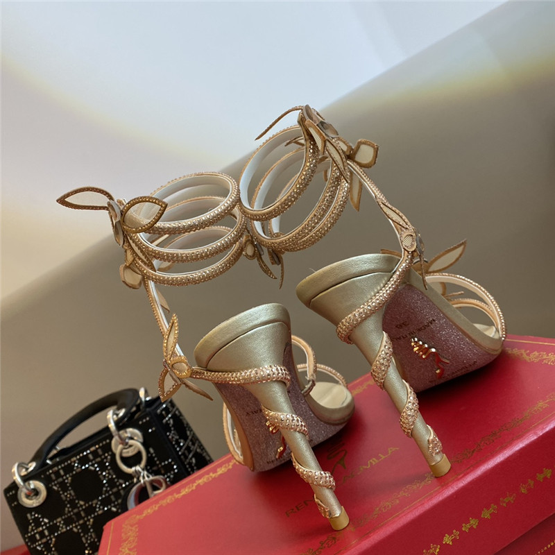 Rene Caovilla Heels Dupe latest butterfly strap high-heeled sandals
