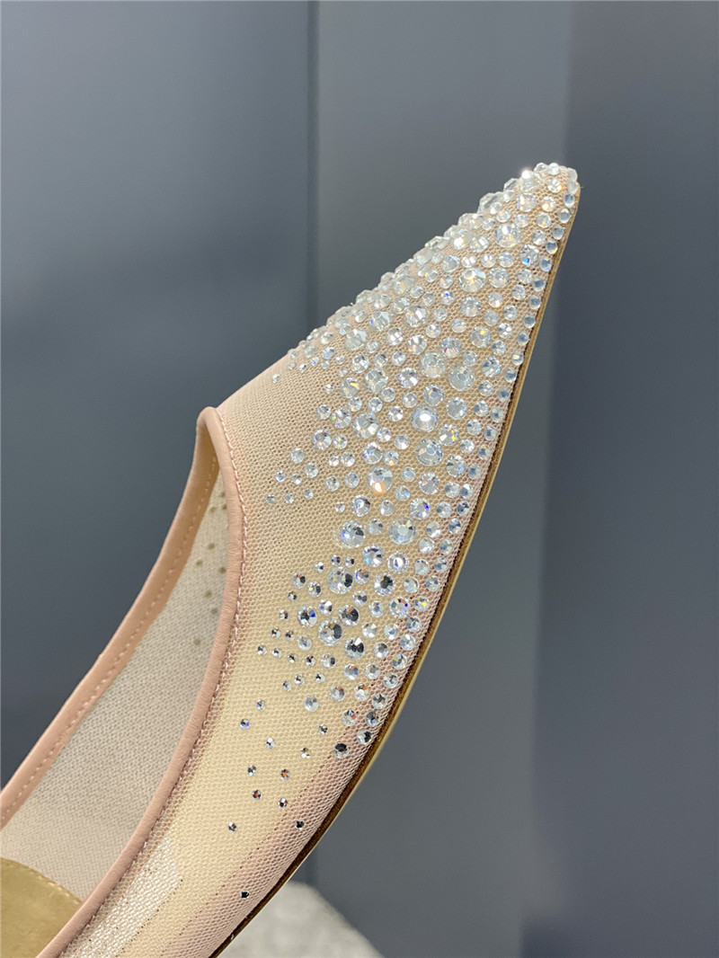 J1m*y Ch00 jc mesh hot D1am0nd high-heeled shoes