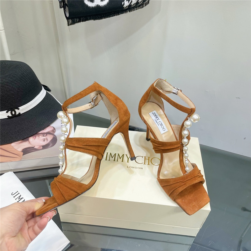 J1m*y Ch00 pearl heel sandals
