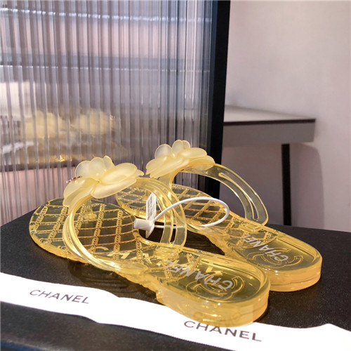 Ch**el Flat Dupes transparent sandals