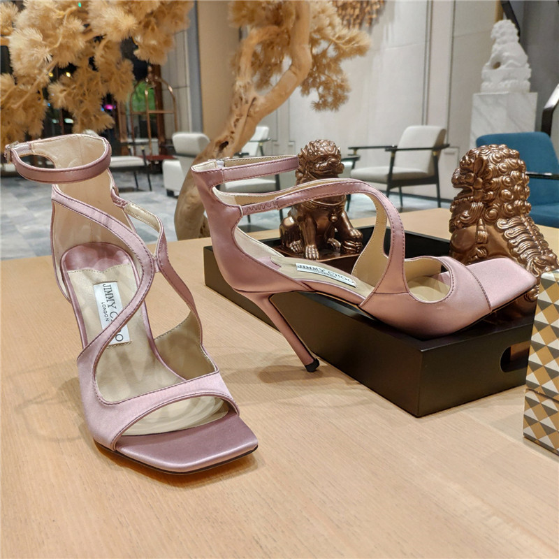 J1m*y Ch00 heeled satin sandals