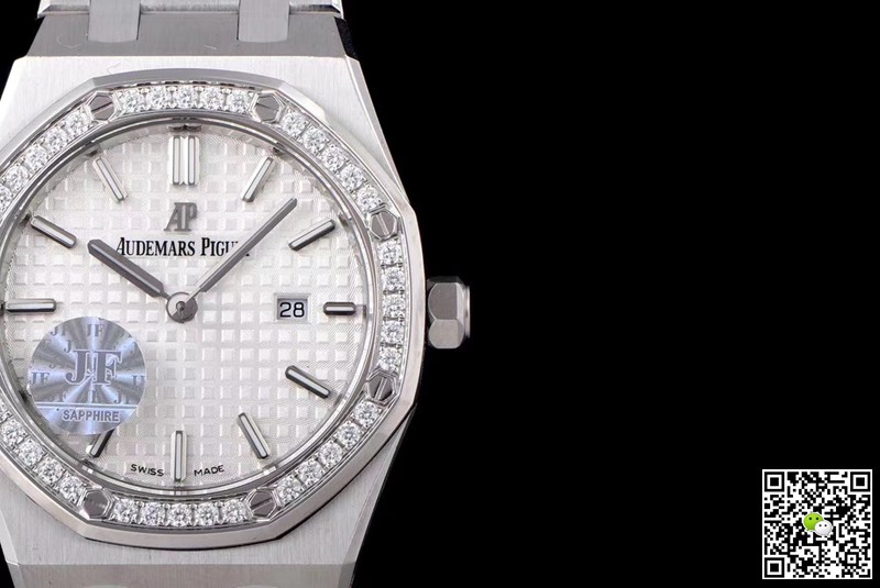 Replica Audemars P1g*et Royal Oak 67651ST.ZZ.1261ST.01 1:1 Best Edition JF Factory White Dial Swiss Quartz