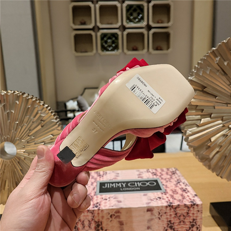 J1m*y Ch00 bow heels dupe bow crinkle sandals