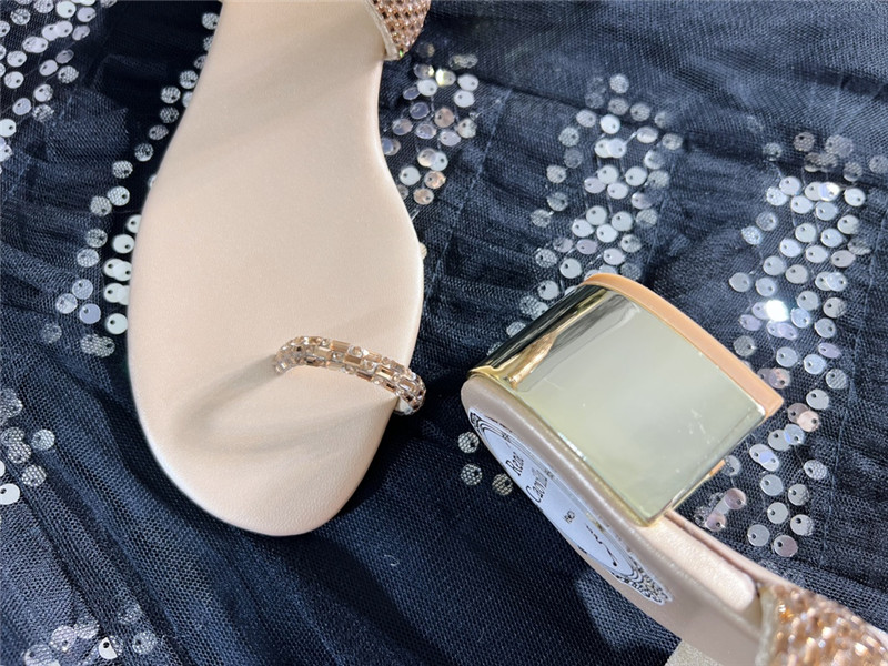 Rene Caovilla Heels Dupe low heel flat flip flop sandals