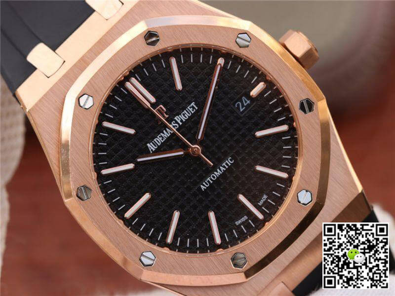Replica Audemars P1g*et Royal Oak 15400OR.OO.D002CR.01 JF Factory 1:1 Best Edition Swiss ETA3120 Black Dial