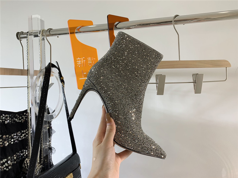 Rene Caovilla drilled pointed high heel boots