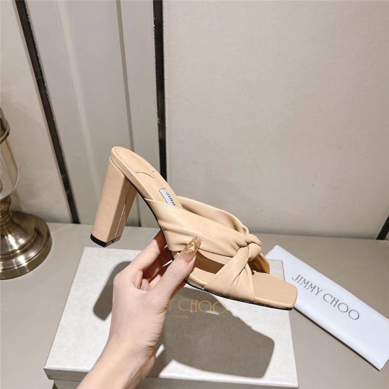 J1m*y Ch00 Block Heel Square Toe Pumps