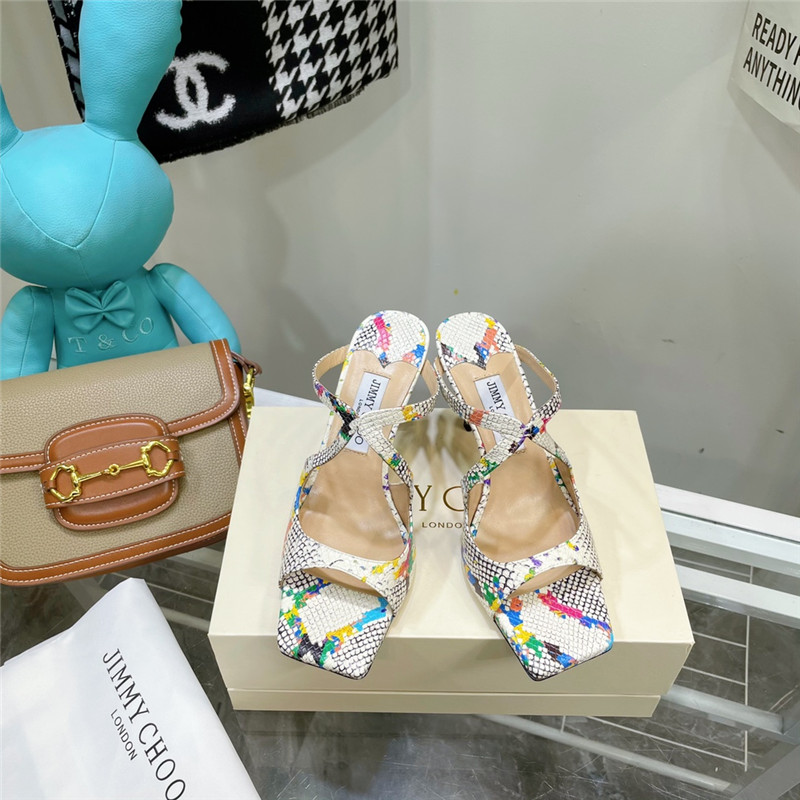 J1m*y Ch00 heeled satin sandals
