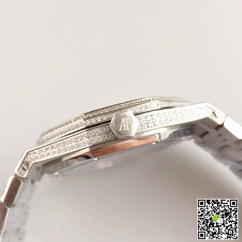 Replica Audemars P1g*et Royal Oak Series 15400.OR 1:1 Best Edition Swiss ETA3120 Full D1am0nd Dial