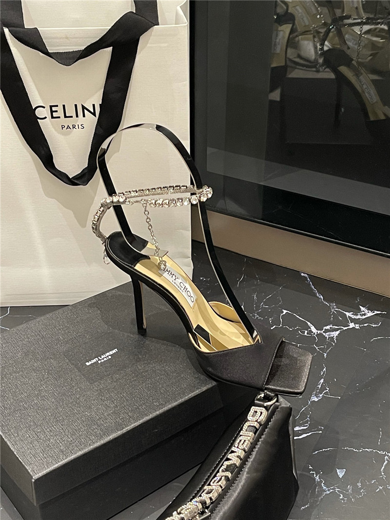 J1m*y Ch00 new ice fish mouth high-heeled sandals