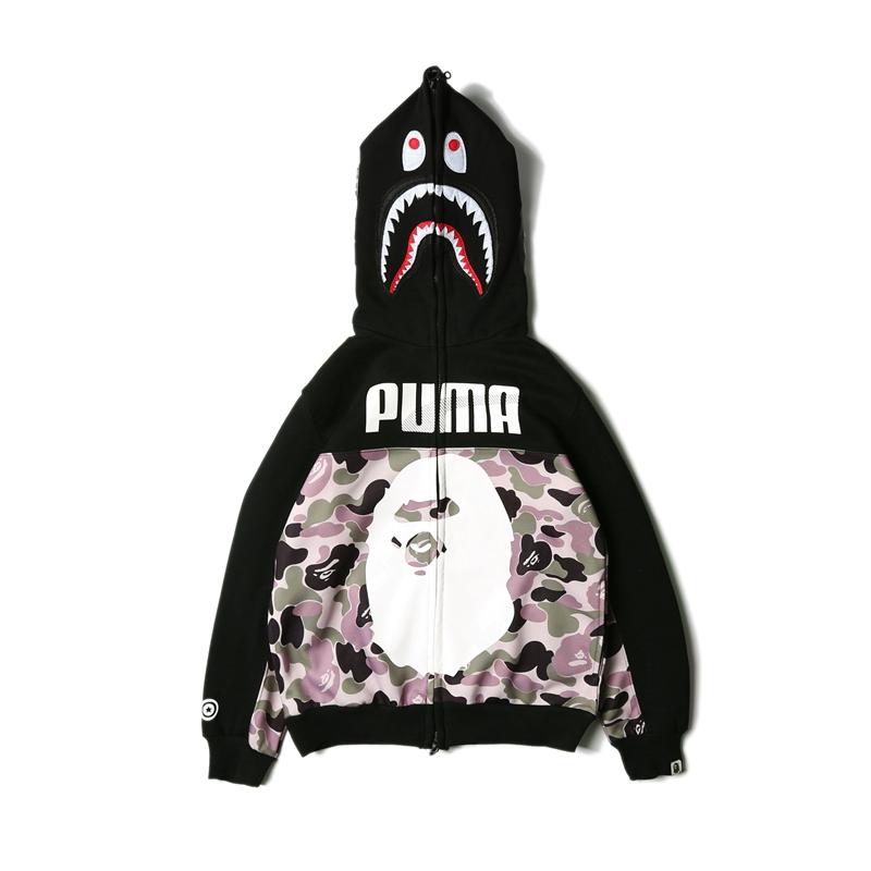 Bape Shark Full Zip Hoodie Camo Green Pink