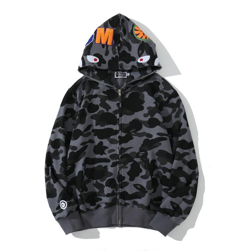 Bape Shark Hoodies Classical Camo Full Zipper Sweatshirts