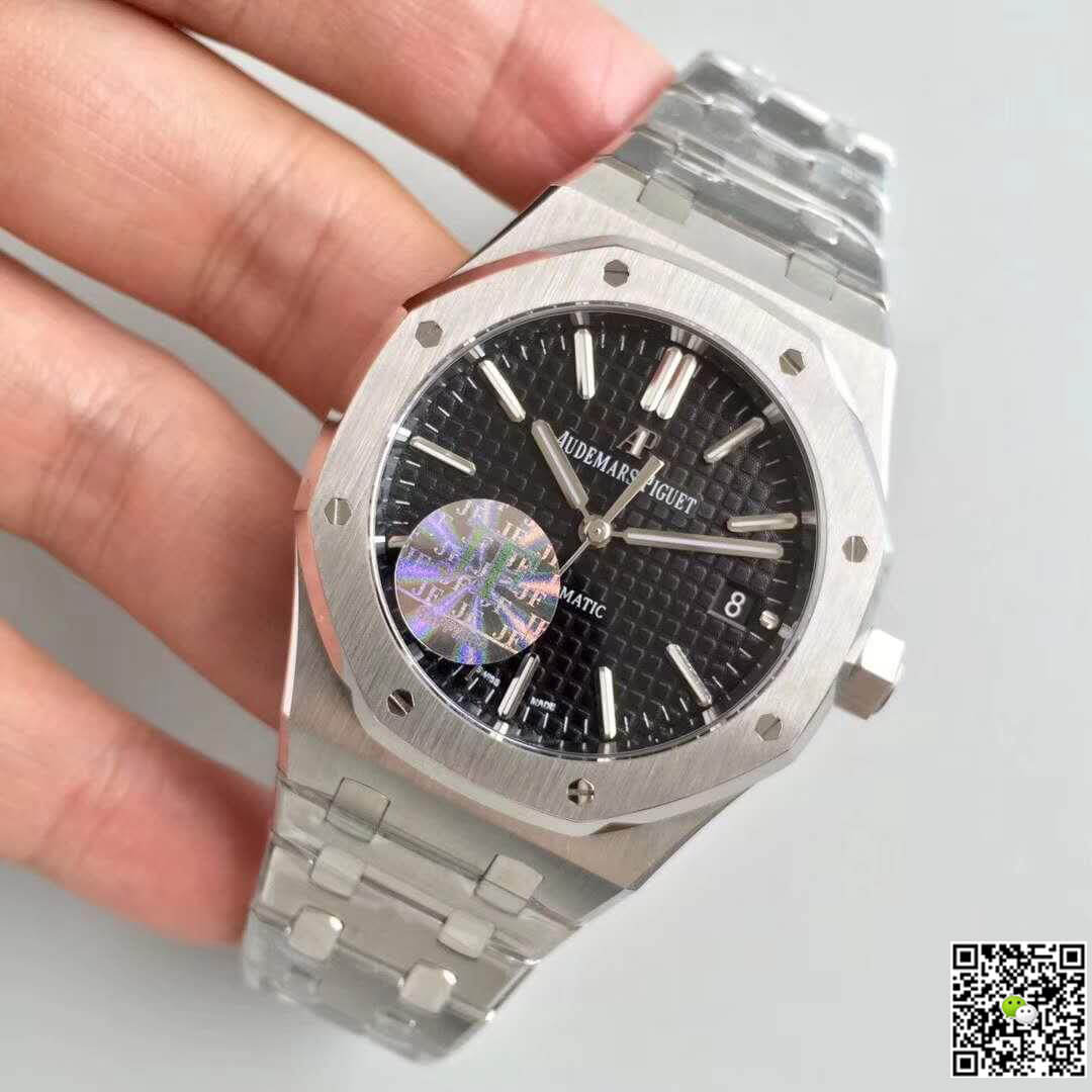 Replica Audemars P1g*et Royal Oak 15400ST.OO.1220ST.01 JF Factory 1:1 Best Edition Swiss ETA3120 Black Dial
